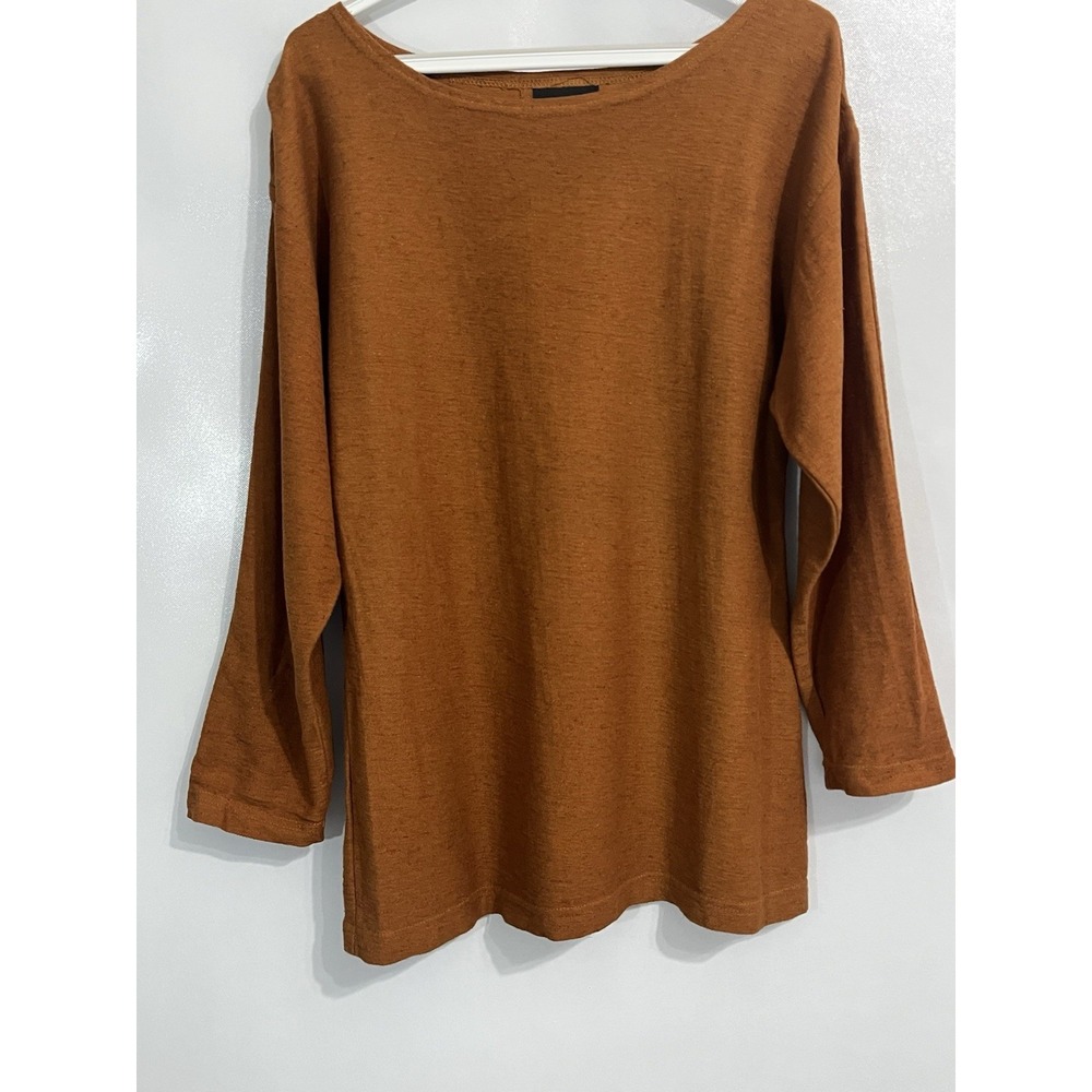 Michele Lamy Size 2 M/L ? Copper Rust Long Sleeve Pullover Top Fall